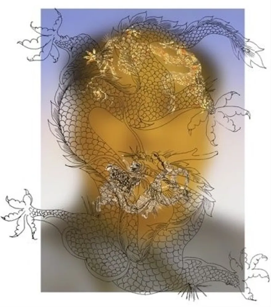 Screenprint Yan - Mao with Dragons