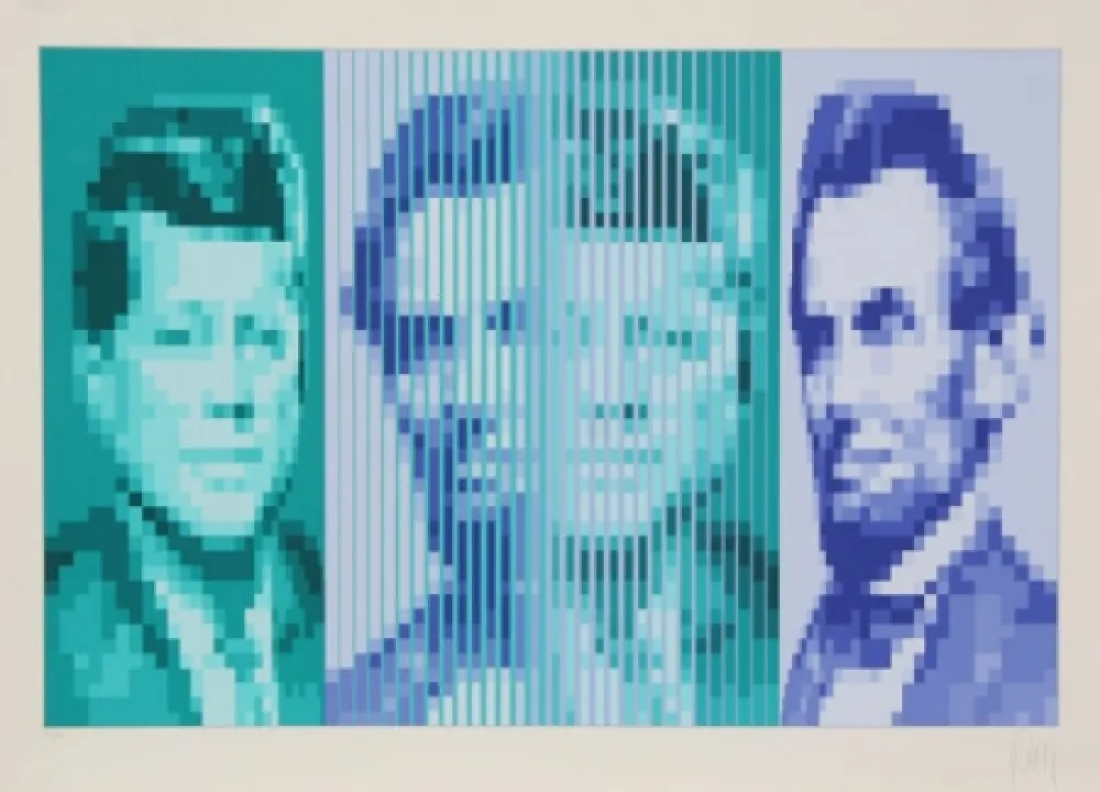 Screenprint Yvaral - John F. Kennedy / Abraham Lincoln