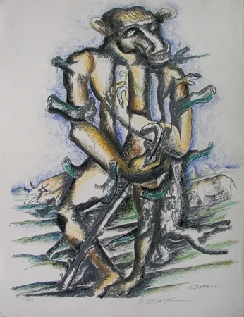 Lithograph Zadkine - Gerion