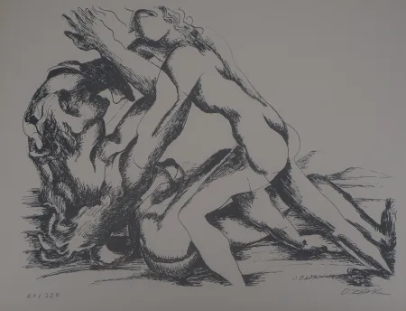 Lithograph Zadkine - Hercule et la ceinture d'Hippolyte