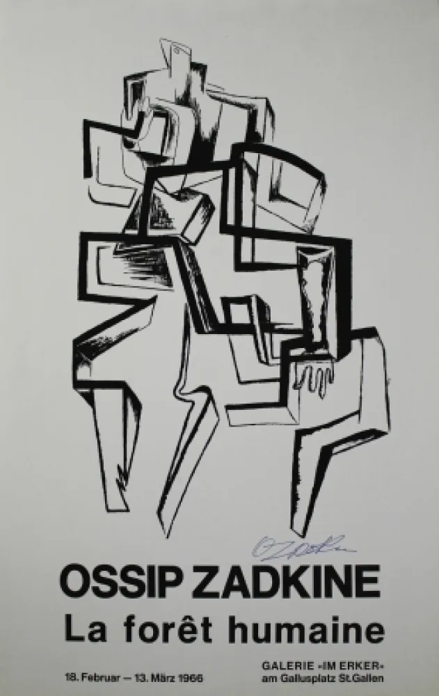 Lithograph Zadkine - La forêt humaine