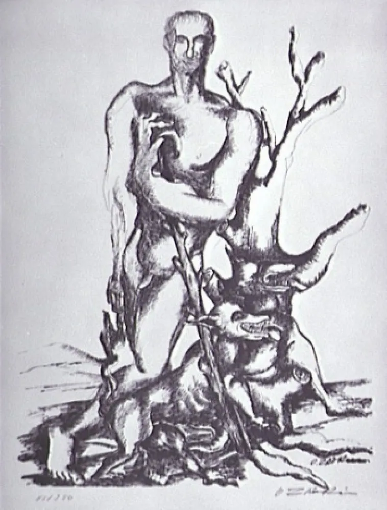 Lithograph Zadkine - Le berger de Gerion