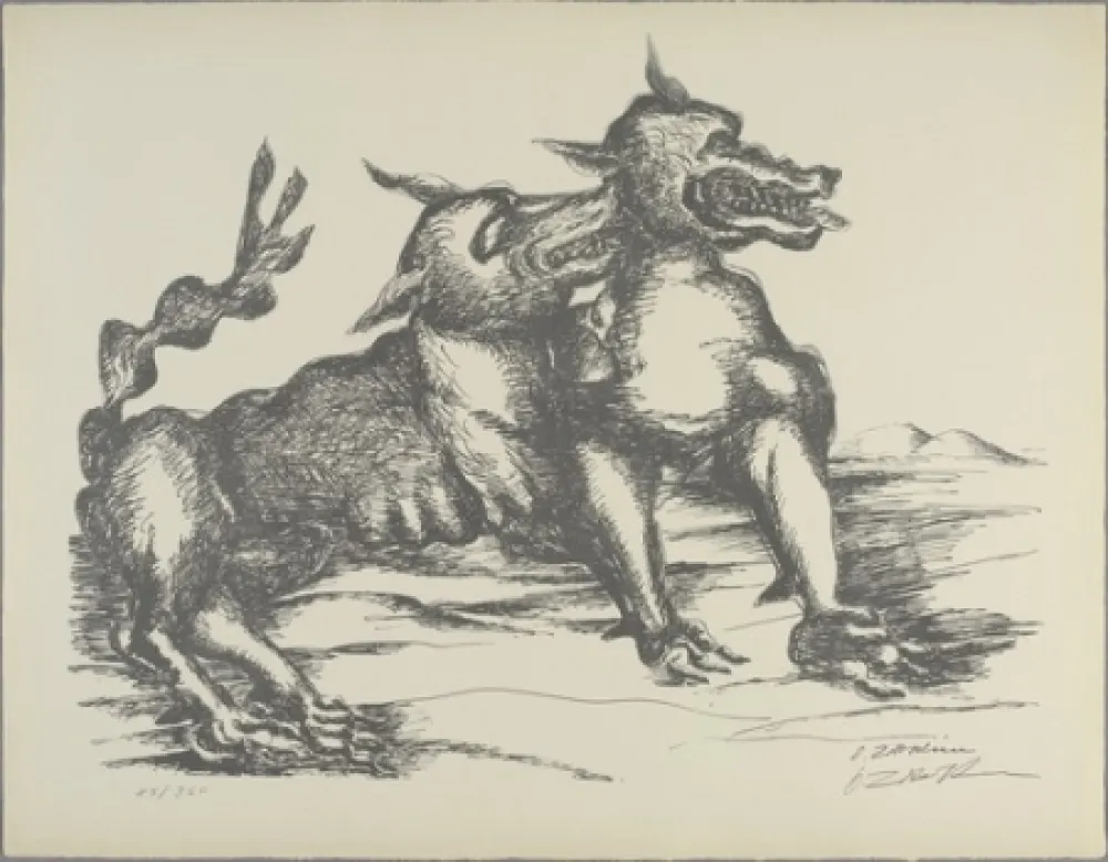 Lithograph Zadkine - Le Chien de Gerion