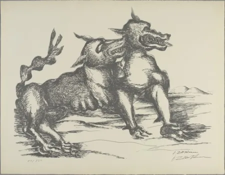 Lithograph Zadkine - Le Chien de Gerion