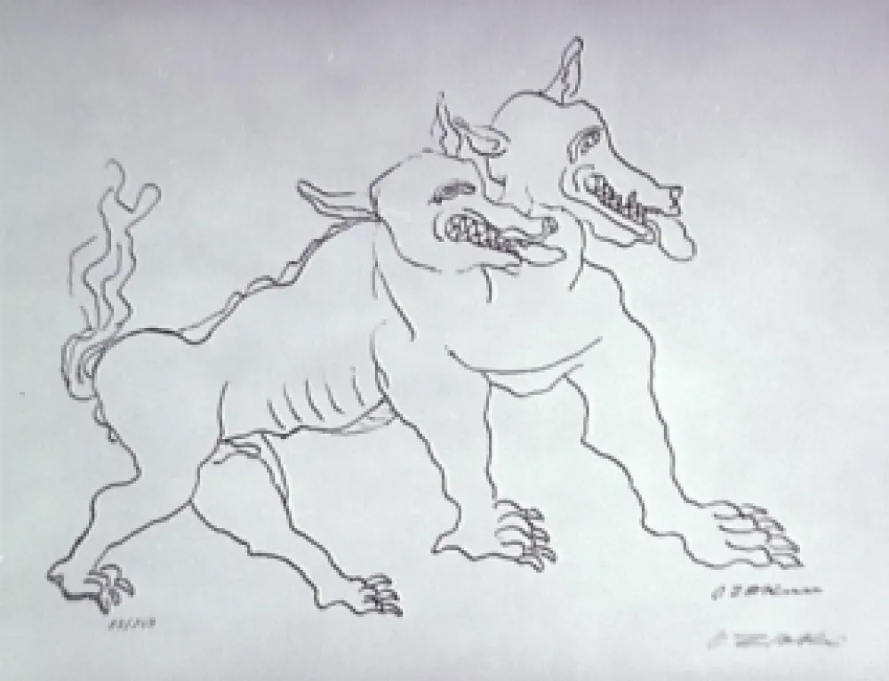 Lithograph Zadkine - Le chien de Gerion (b)