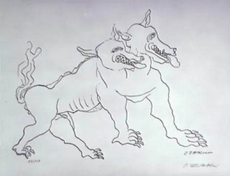 Lithograph Zadkine - Le chien de Gerion (b)