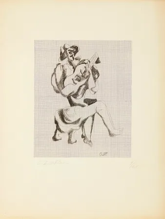 Engraving Zadkine - Le guitariste