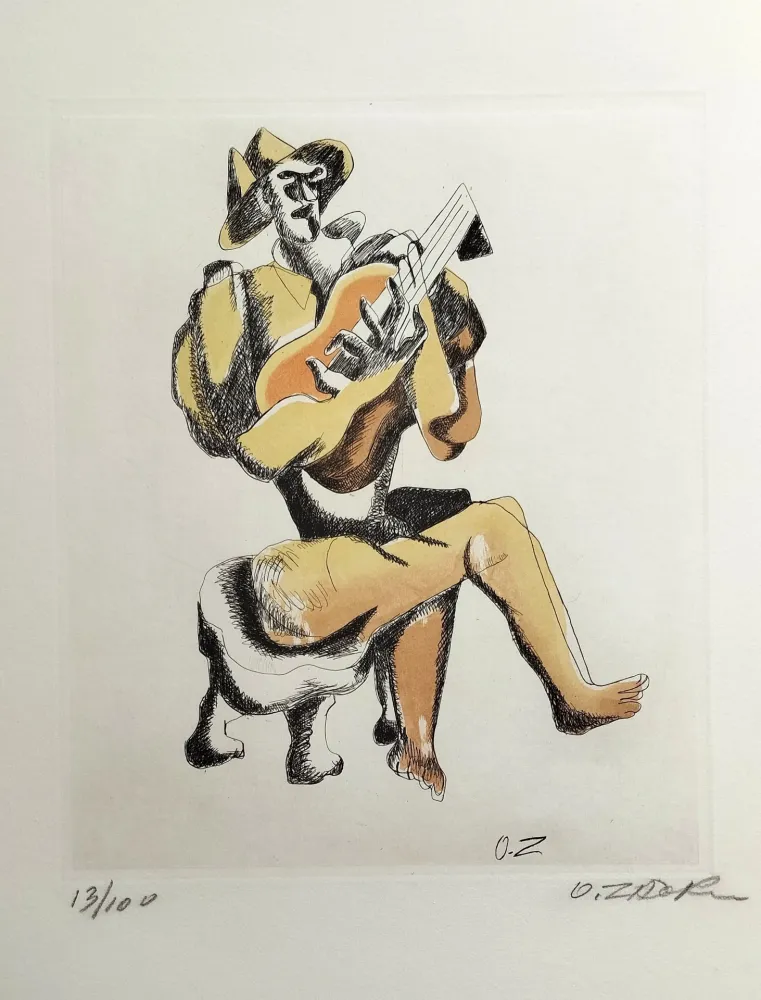 Engraving Zadkine - Le Guitariste