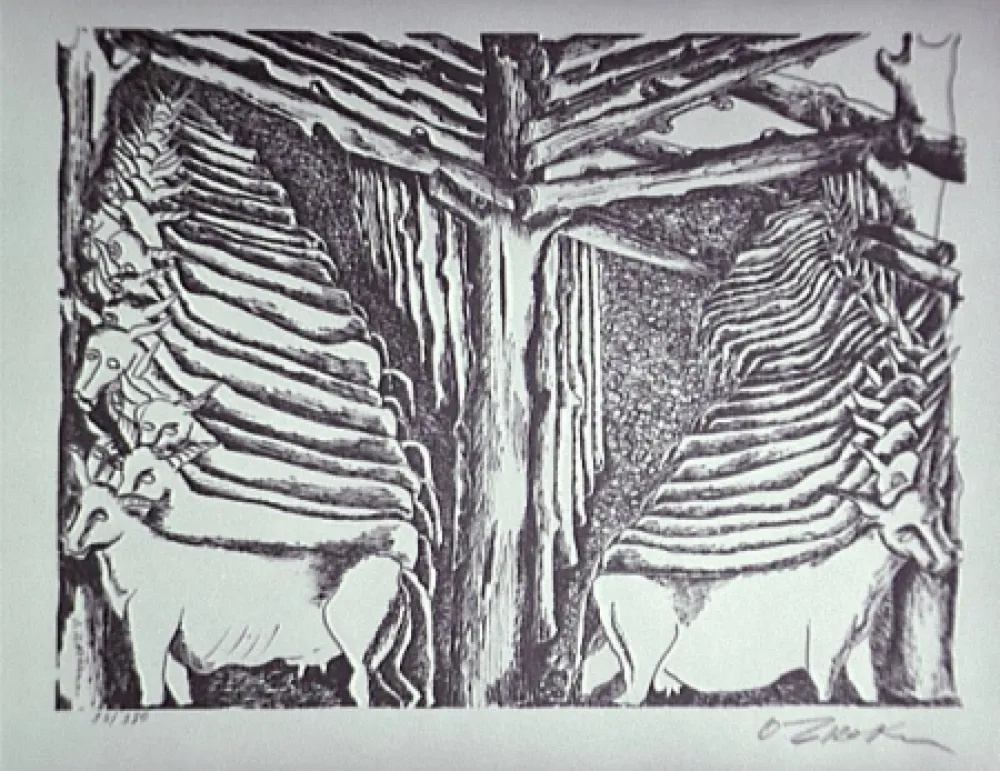 Lithograph Zadkine - Les écuries d'Augias