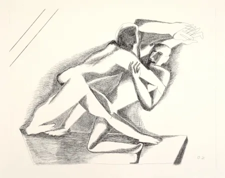 Etching Zadkine - Les lutteurs