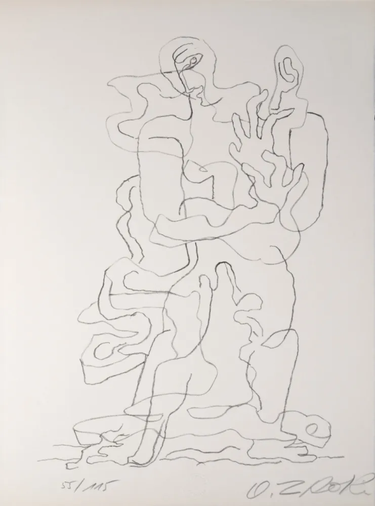 Lithograph Zadkine - Prends, 1965 - Hand-signed