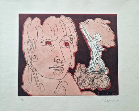Etching And Aquatint Zancanaro - Volto