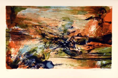 Lithograph Zao - À la gloire de l'image et art poétique (To the Glory of the Image and Poetic Art)