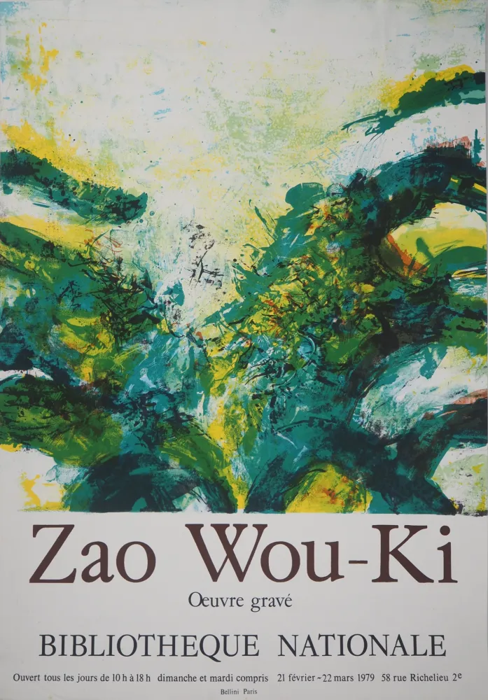 Lithograph Zao - Bibliothèque Nationale 1979