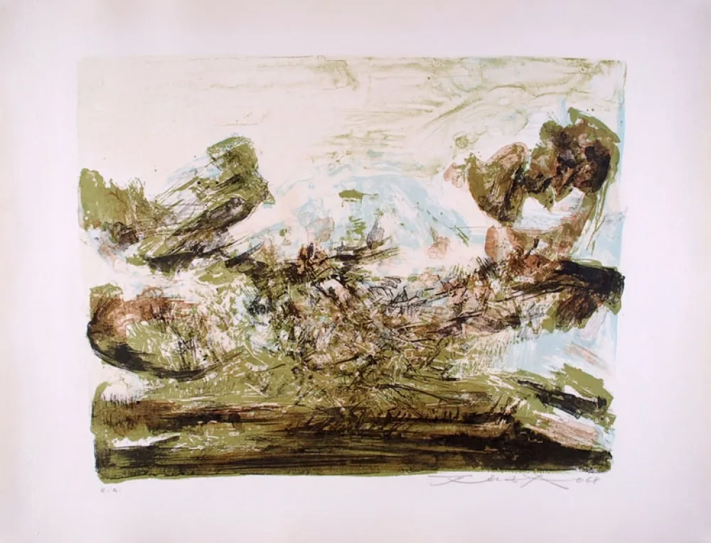Lithograph Zao - Composition 185