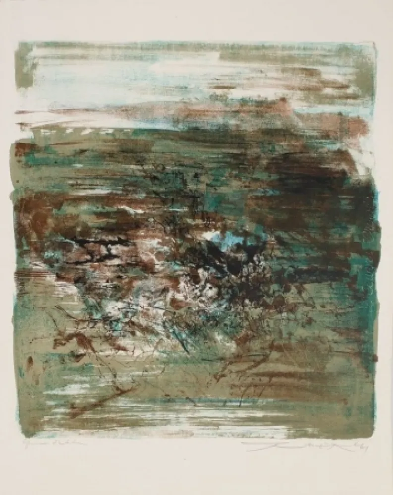Lithograph Zao - Composition 1961
