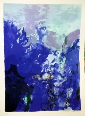 Lithograph Zao - COMPOSITION BLEUE