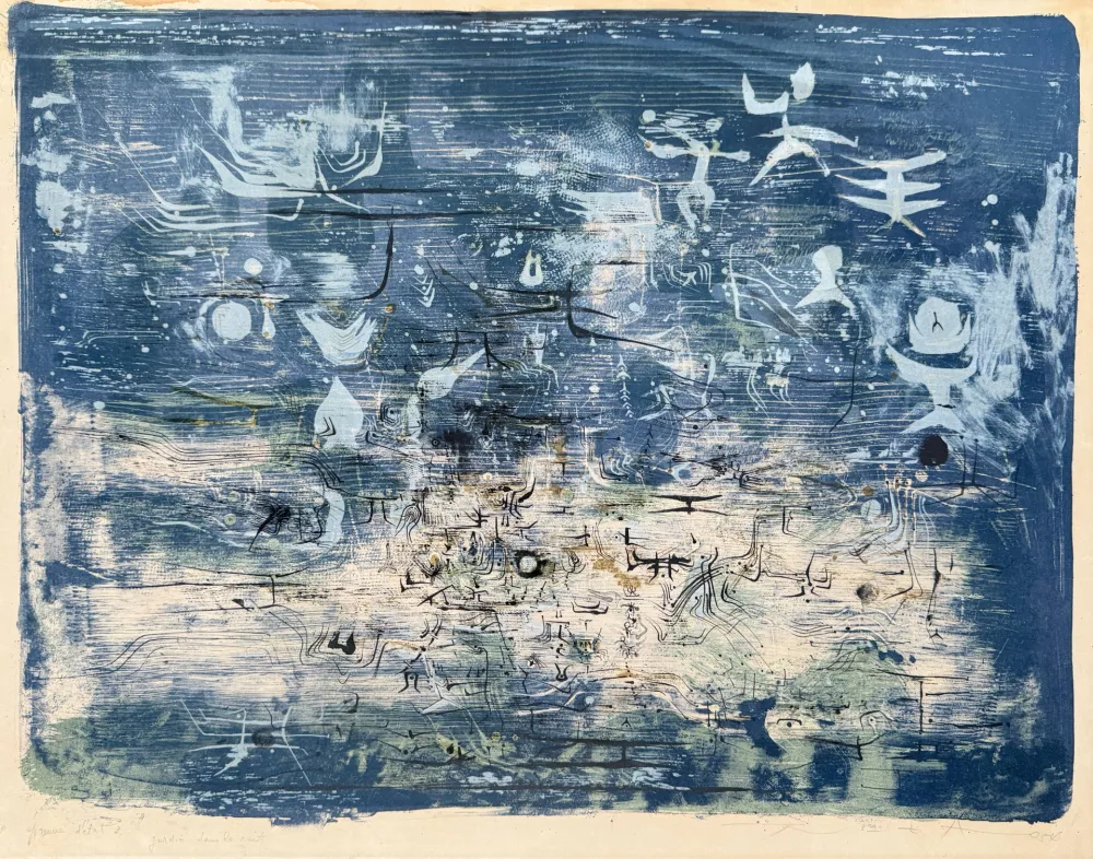 Etching And Aquatint Zao - Jardin Le Nuit