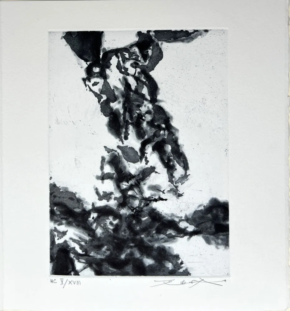 Etching And Aquatint Zao - Khalil Gébrane. LE PROPHÈTE. Une eau-forte de Zao Wou-Ki signée (1992)