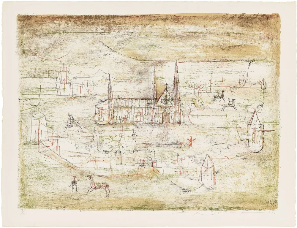 Lithograph Zao - La vieille ville 