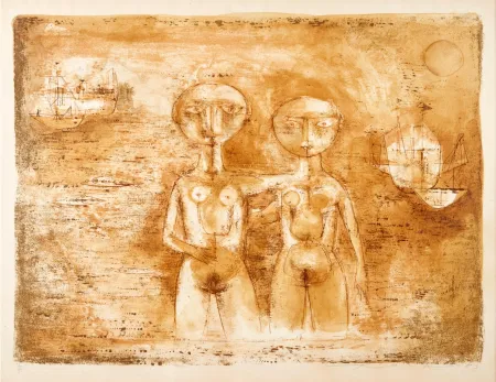 Lithograph Zao - Les grandes baigneuses 
