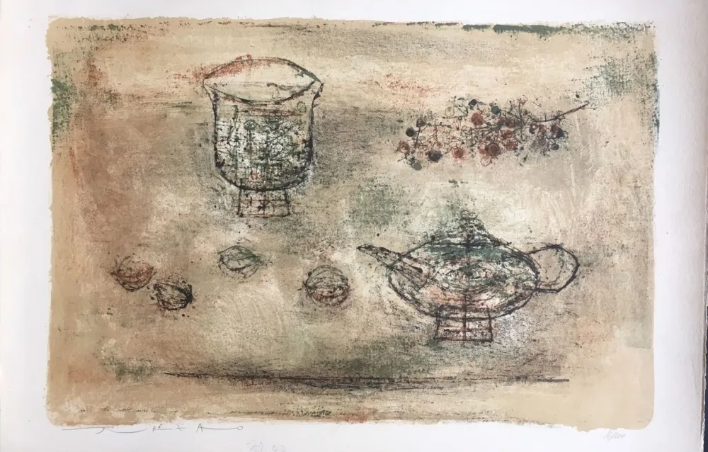 Lithograph Zao - Les theieres