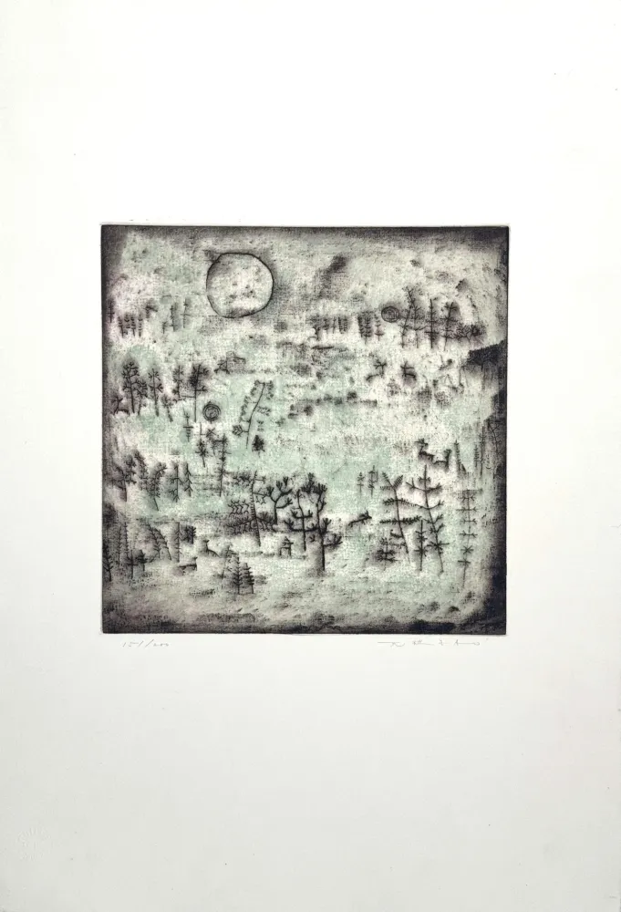 Engraving Zao - Paysage au soleil 