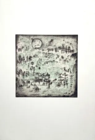 Engraving Zao - Paysage au soleil 