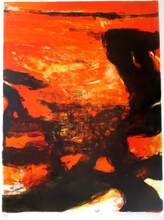 Lithograph Zao - Red composition