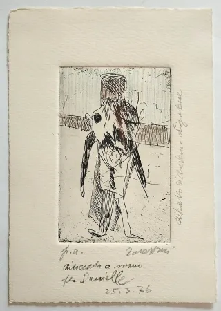 Engraving Zavattini - Ritratto di Antonio Ligabue