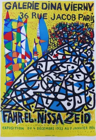 Lithograph Zeid - Dina Vierny 1953