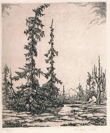 Etching Zeller - Landschaft