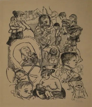 Lithograph Zille - Klein und Gross