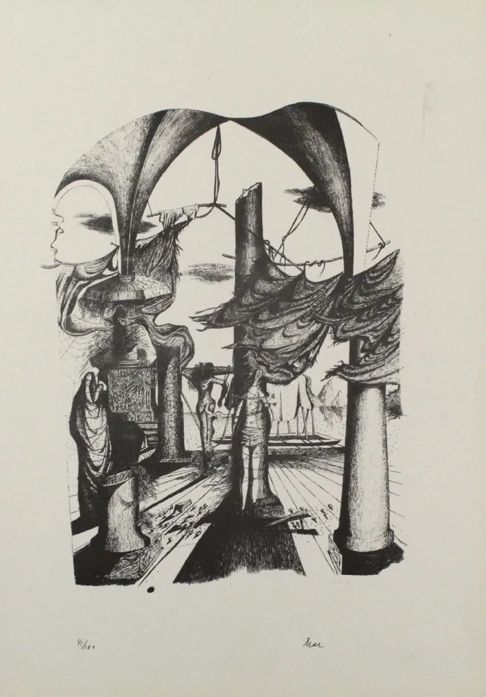 Lithograph Zimmermann - Durch ein Nadelöhr II / Through a Needle's Eye II