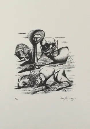 Lithograph Zimmermann - Hundert Jahre später