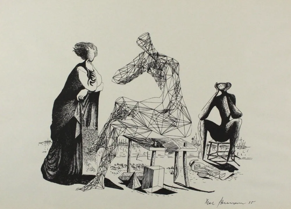 Lithograph Zimmermann - Mittag