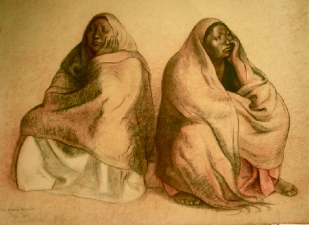 Lithograph Zuniga - Figuras sentadas