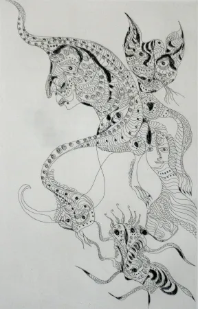 Etching And Aquatint Zurn - Oracles et spectacles 2