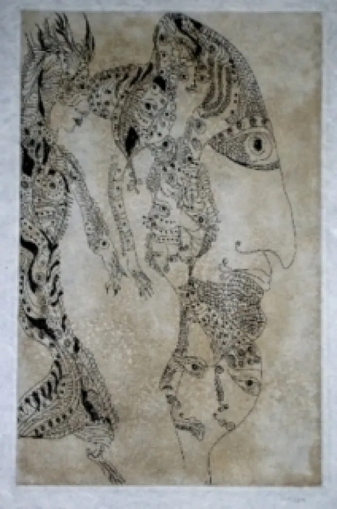 Etching And Aquatint Zurn - Oracles et spectacles