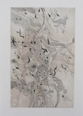 Etching And Aquatint Zurn - Oracles et spectacles Pl.6