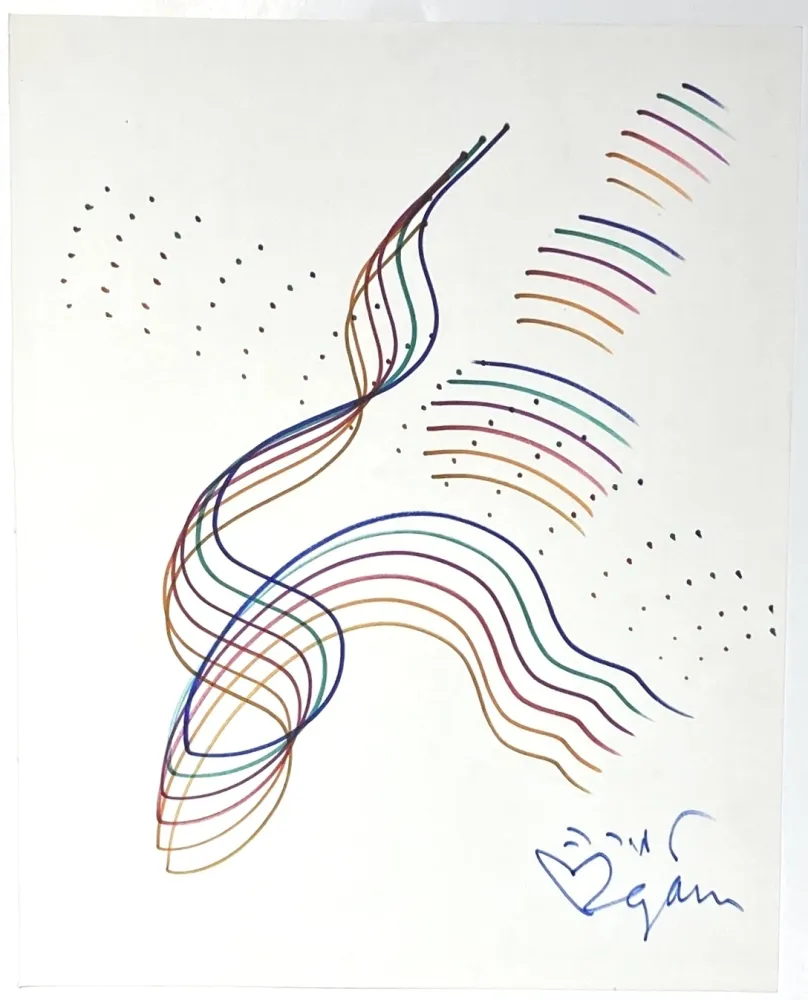 No Technical Agam - Dessin au feutre, vers 1981