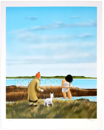 Lithograph Ahlberg - (River)