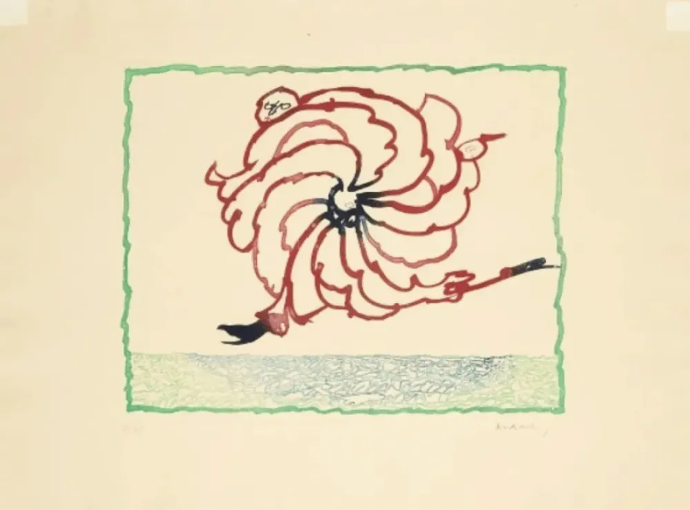 Etching Alechinsky - Astrologue en fuite