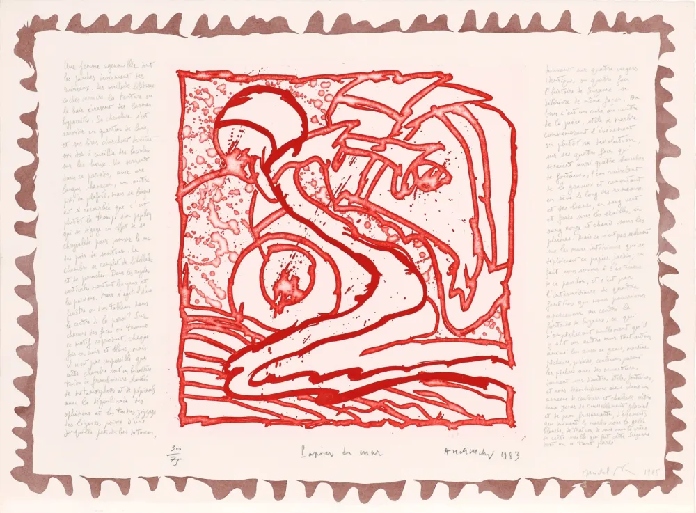 Engraving Alechinsky - Le chien roi – Papier de mur