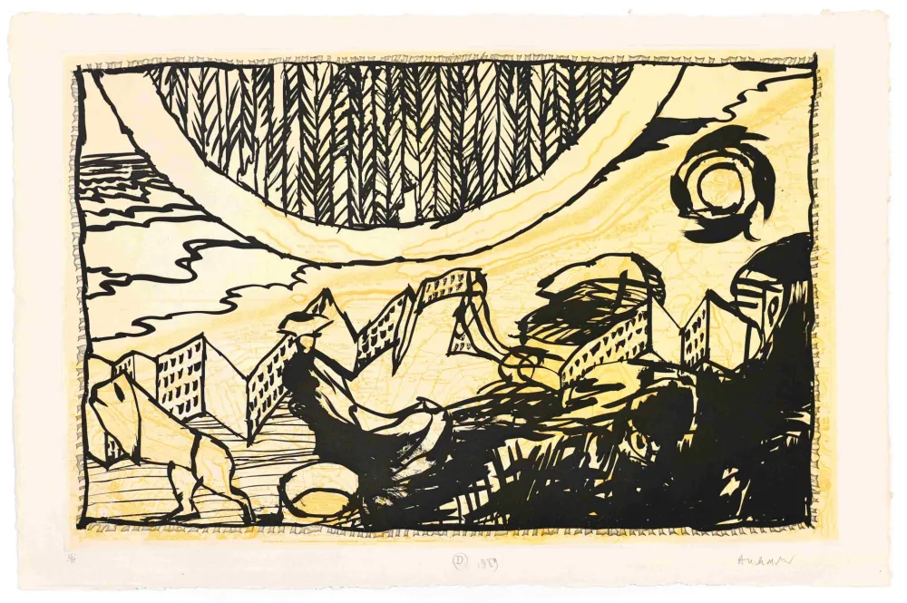 Engraving Alechinsky - Le Siège de Nieuport