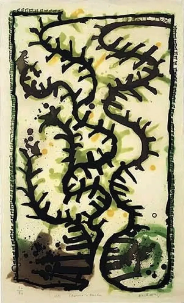 Etching Alechinsky - Les jardins d'Eléronore