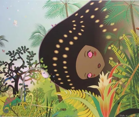 Lithograph Aoshima - Building Head - Chameleon