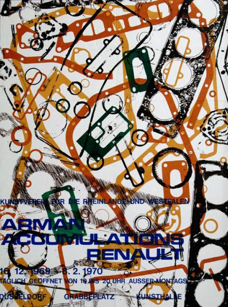 Lithograph Arman - '' Accumulations Renault ''  -  Dusseldorf