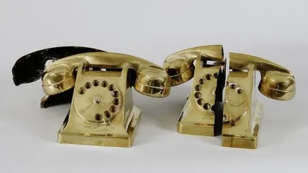 Lithograph Arman - Deux Téléphones