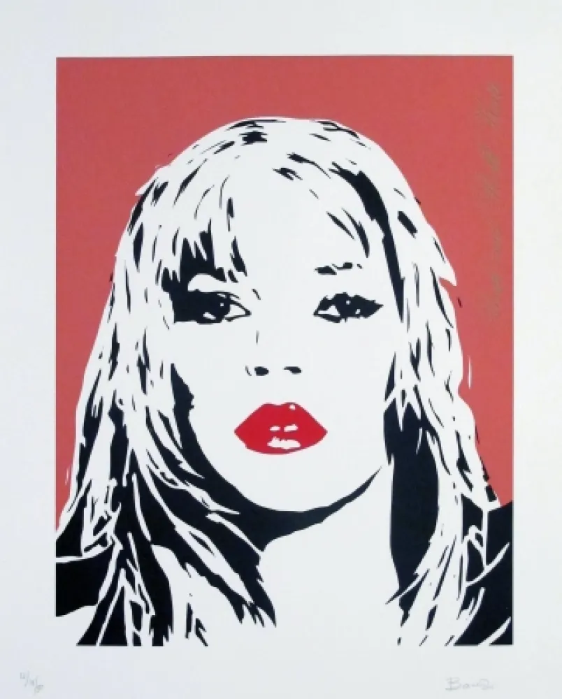 Screenprint Bambi - Kate Moss (Rasberry)